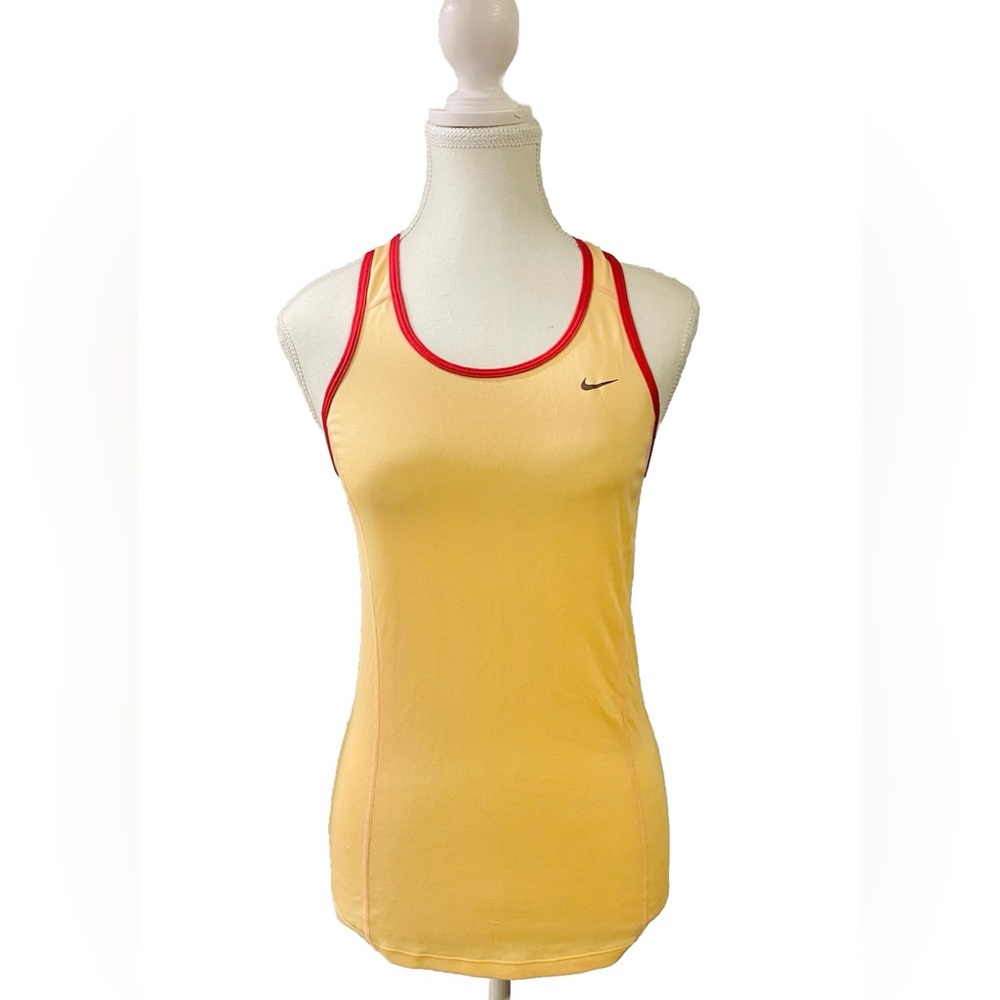 Nike Women’s Orange Racerback Dry Fit Sports Top Sleeveless Scoop Neck SZ XS